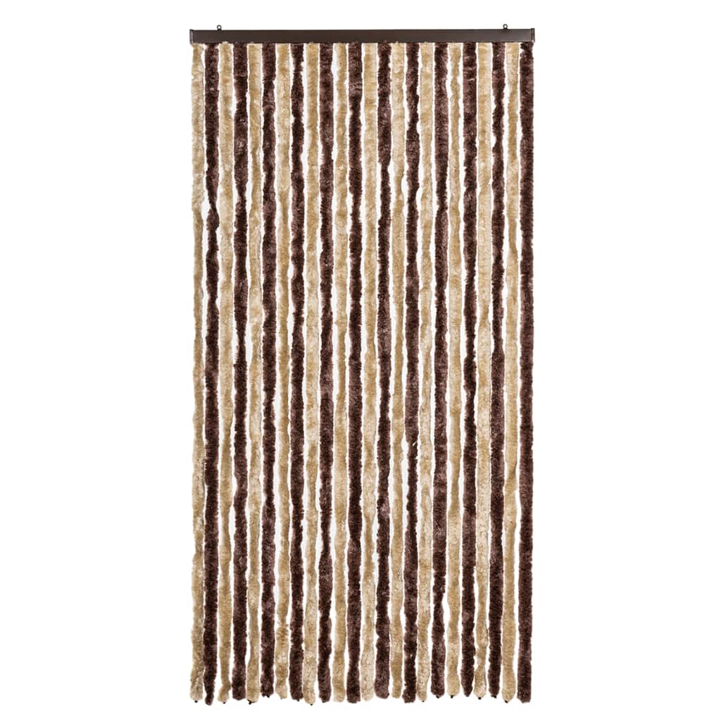 Fly Curtain Beige and Light Brown 100x200 cm Chenille