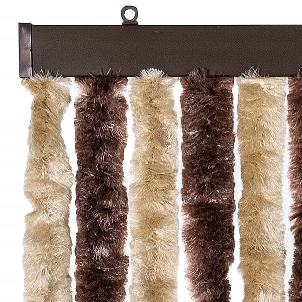 Fly Curtain Beige and Light Brown 100x200 cm Chenille