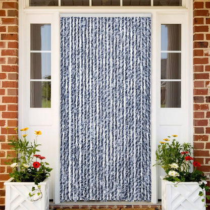 Fly Curtain Blue and White 100x200 cm Chenille