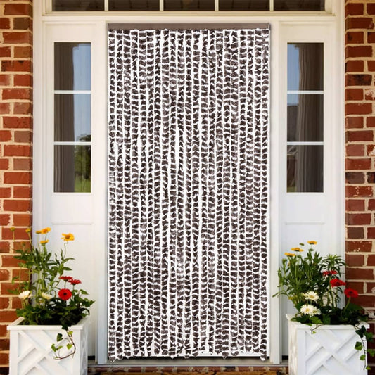 Fly Curtain Brown and White 90x200 cm Chenille