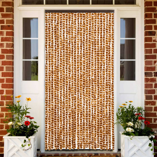 Fly Curtain Ochre and White 100x230 cm Chenille