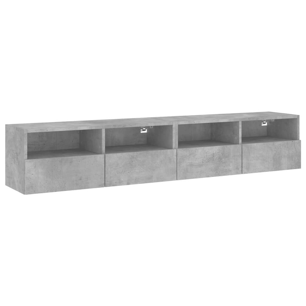 5 Piece TV Wall Units Concrete Grey Engineered Wood