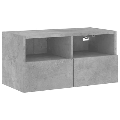 4 Piece TV Wall Units Concrete Grey Engineered Wood