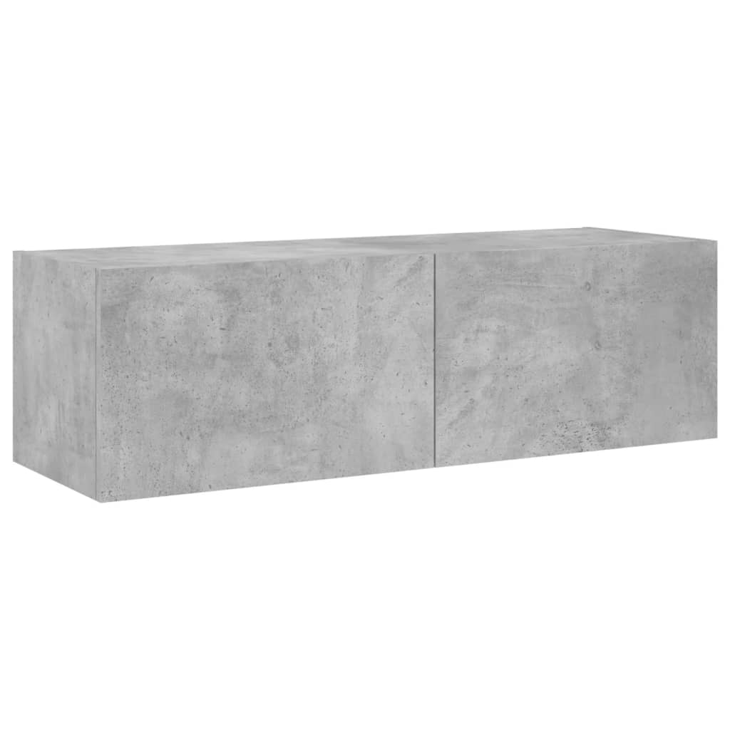 5 Piece TV Wall Cabinets with LED Lights Concrete Grey