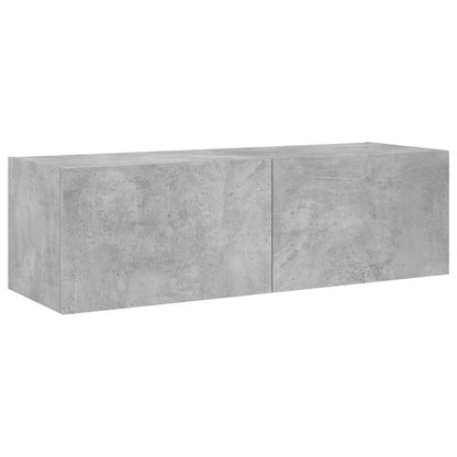 5 Piece TV Wall Cabinets with LED Lights Concrete Grey