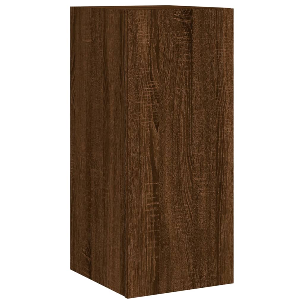 3 Piece TV Wall Cabinets with LED Lights Brown Oak