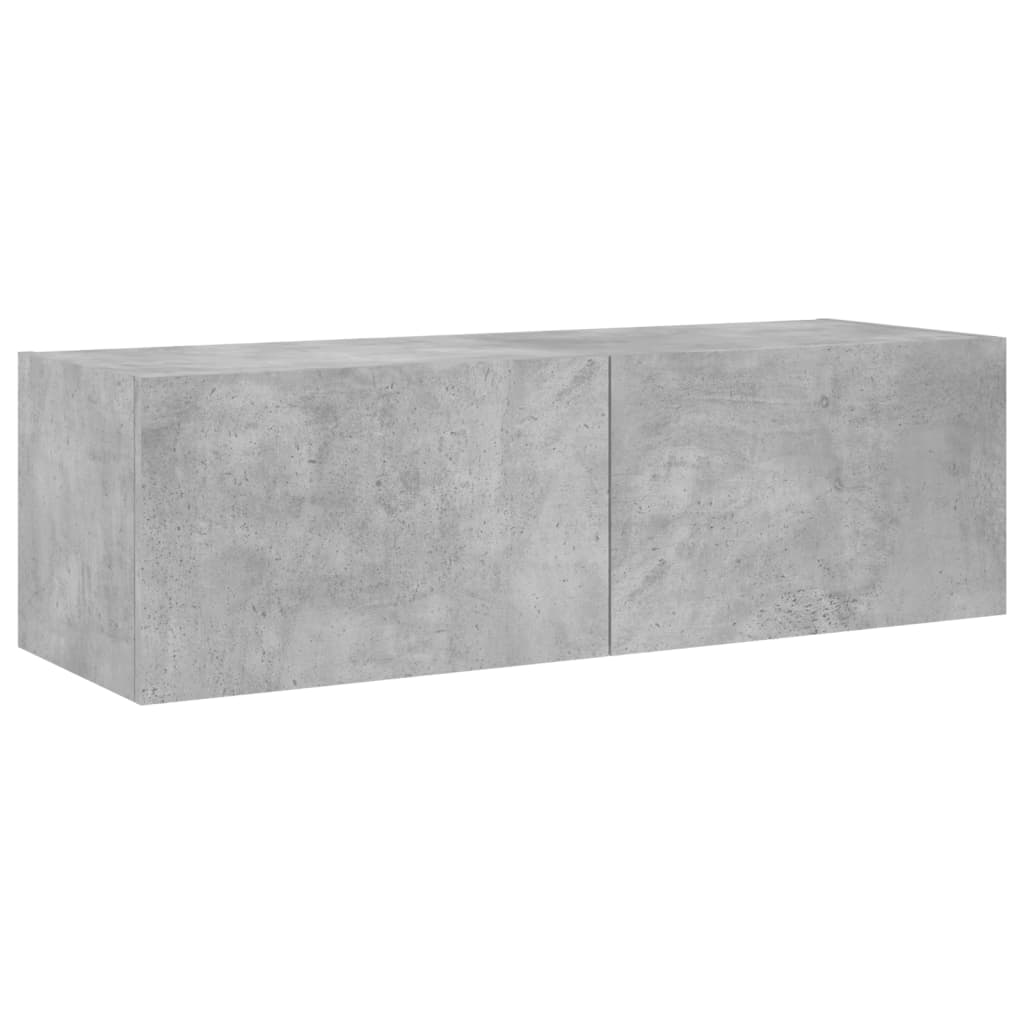 3 Piece TV Wall Cabinets with LED Lights Concrete Grey