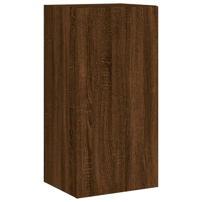 3 Piece TV Wall Cabinets with LED Lights Brown Oak