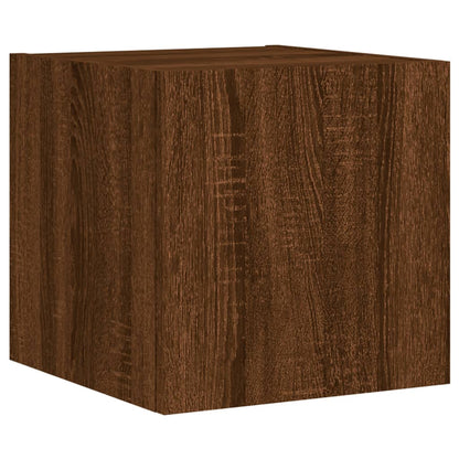 6 Piece TV Wall Cabinets with LED Lights Brown Oak