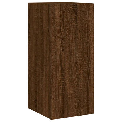 6 Piece TV Wall Cabinets with LED Lights Brown Oak