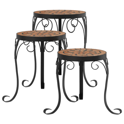 Plant Stands 3 pcs Terracotta Ceramic