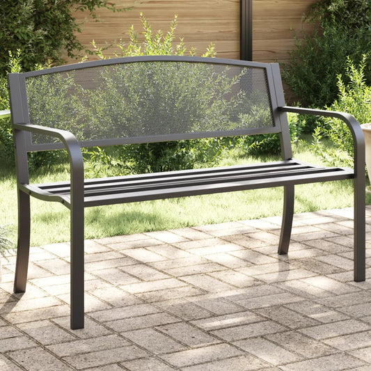 Garden Bench 119 cm Black Steel