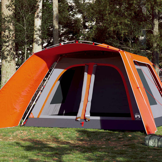 Family Tent with Porch 9-Person Grey and Orange Quick Release