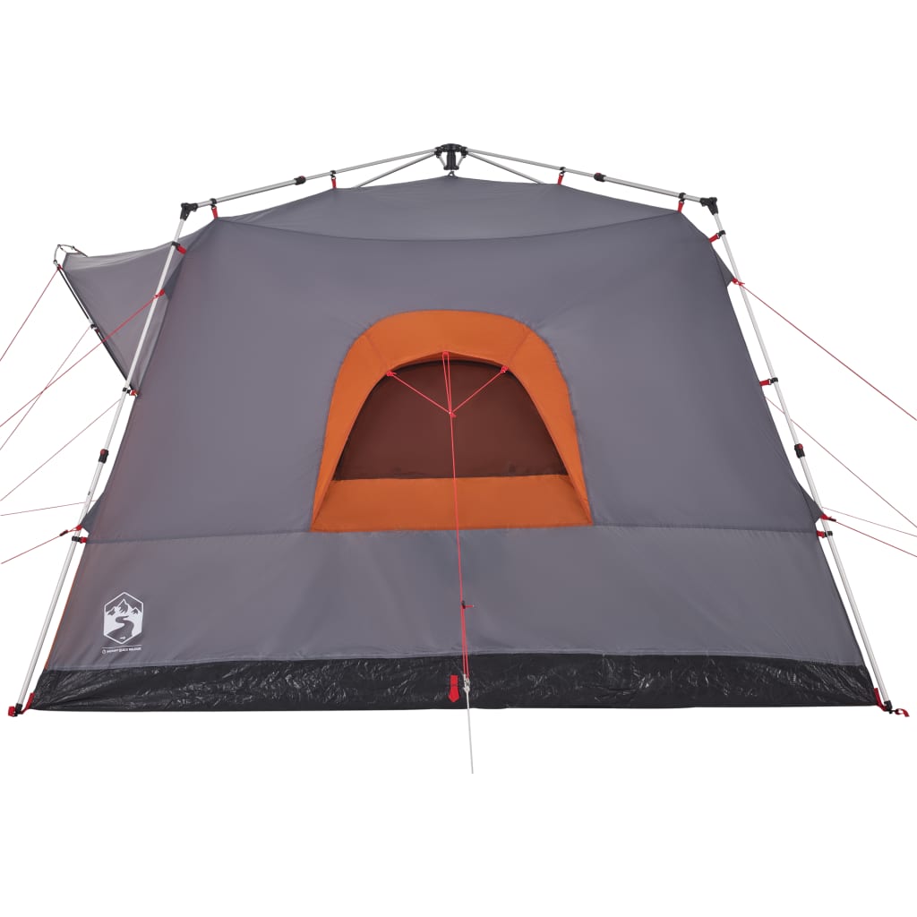 Family Tent Cabin 7-Person Grey and Orange Quick Release