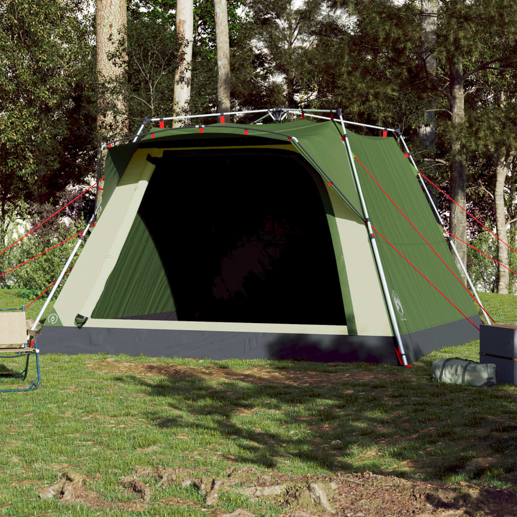 Camping Tent Cabin 4-Person Green Quick Release