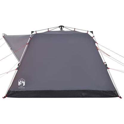 Camping Tent Cabin 4-Person Grey and Orange Quick Release