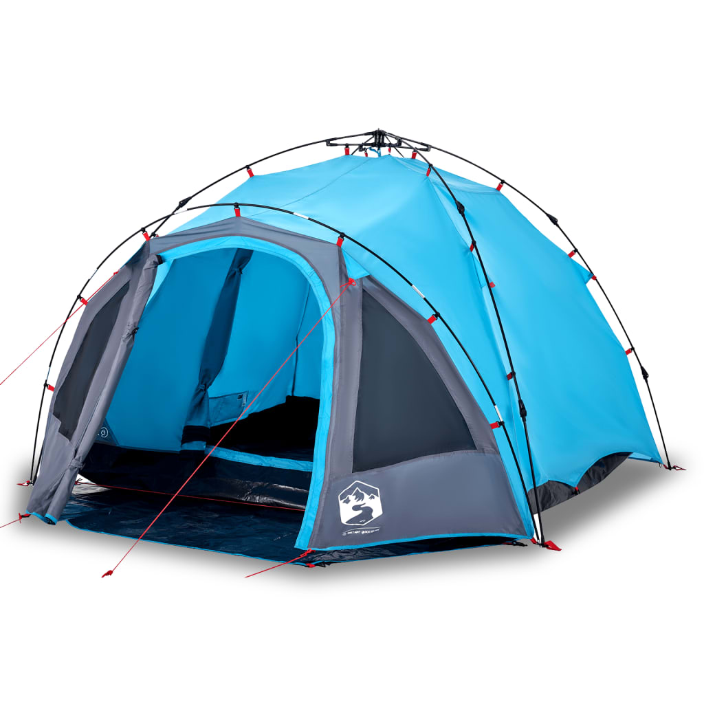 Camping Tent Dome 3-Person Blue Quick Release