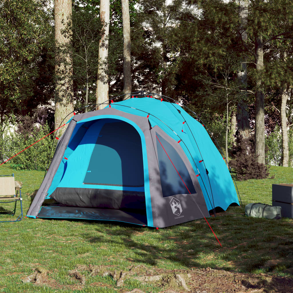 Camping Tent Dome 3-Person Blue Quick Release