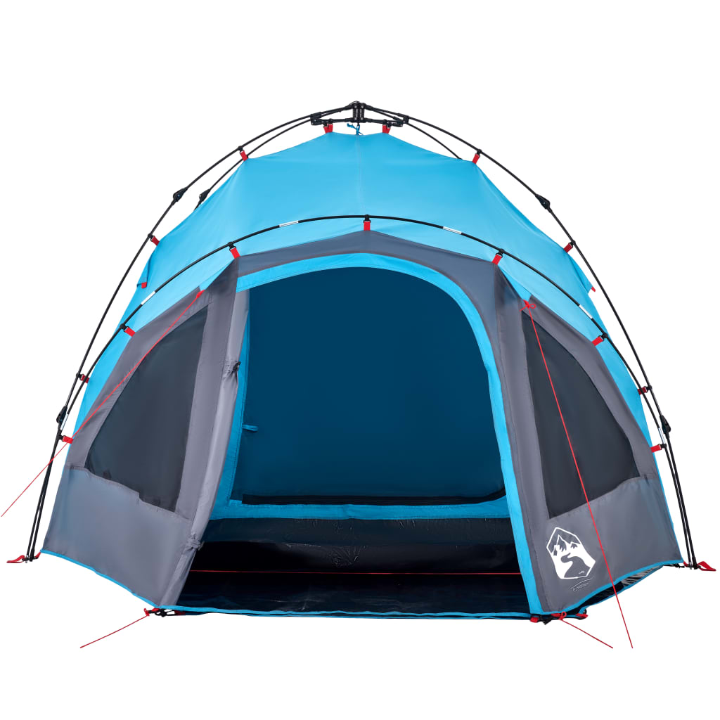 Camping Tent Dome 3-Person Blue Quick Release