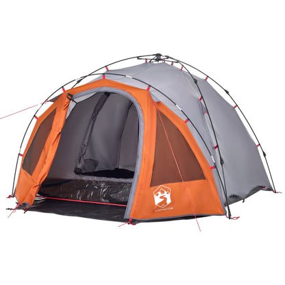 Camping Tent Dome 3-Person Grey and Orange Quick Release