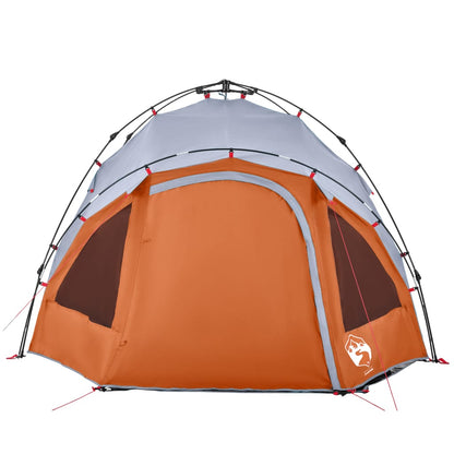 Camping Tent Dome 3-Person Grey and Orange Quick Release