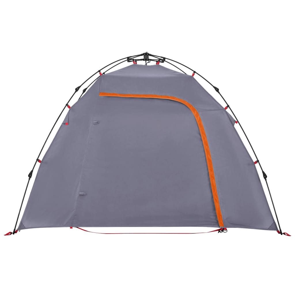 Camping Tent Dome 3-Person Grey and Orange Quick Release