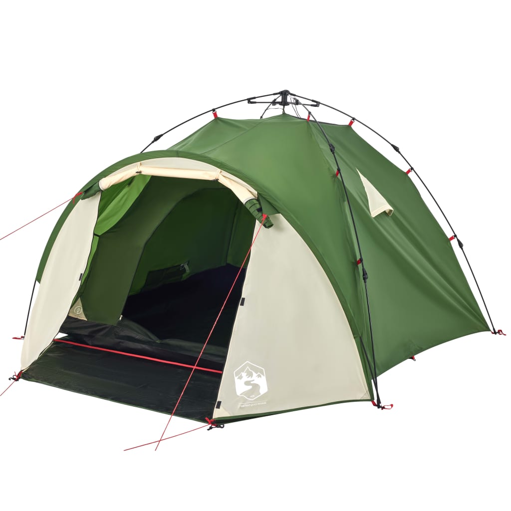 Camping Tent Dome 3-Person Green Quick Release