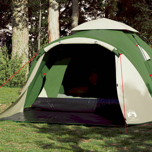 Camping Tent Dome 3-Person Green Quick Release