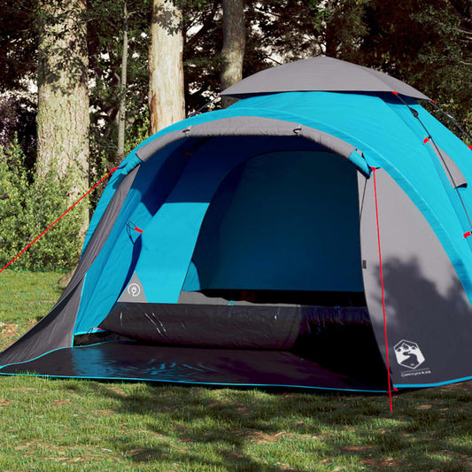 Camping Tent Dome 3-Person Blue Quick Release