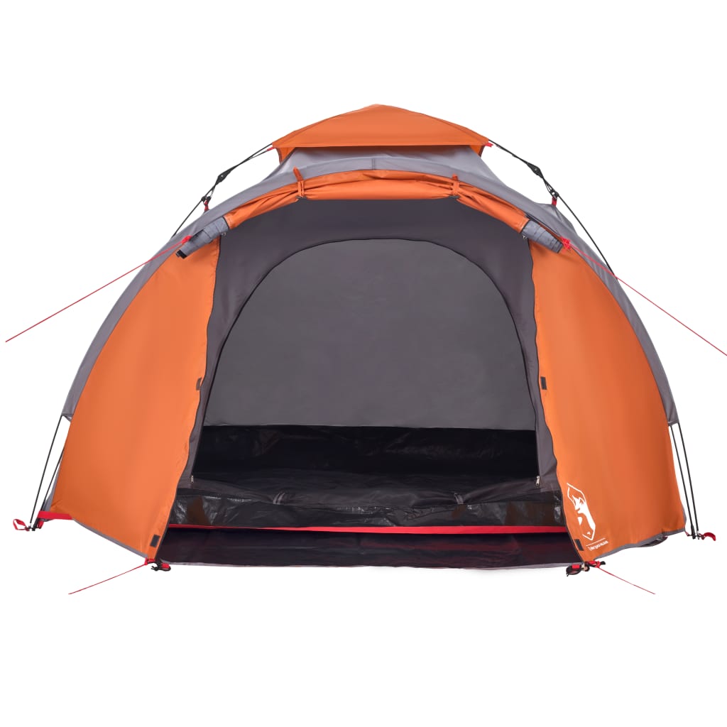 Camping Tent Dome 3-Person Grey and Orange Quick Release