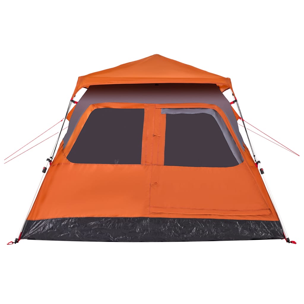 Camping Tent Dome 4-Person Grey and Orange Quick Release