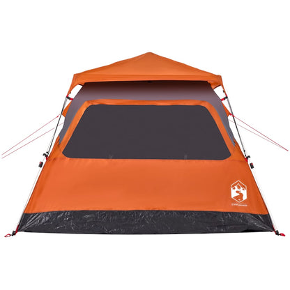 Camping Tent Dome 4-Person Grey and Orange Quick Release