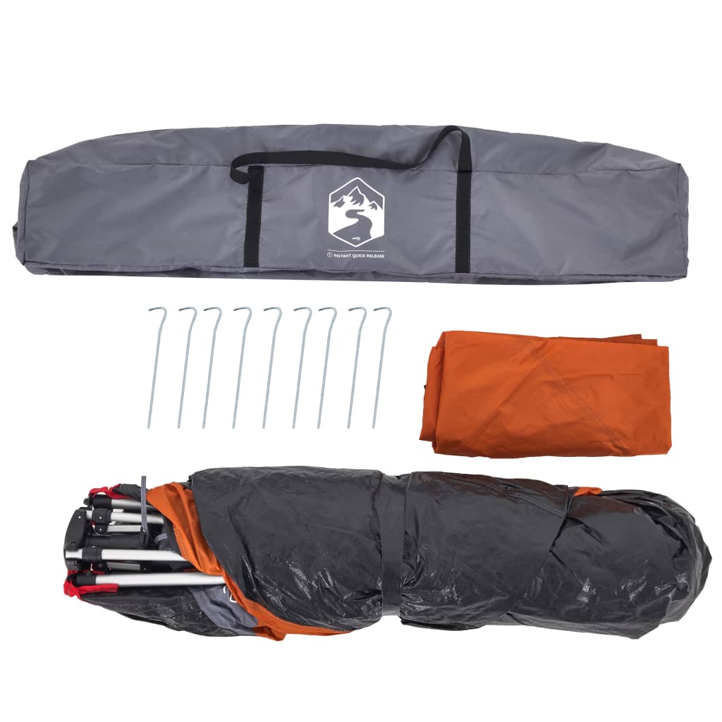 Camping Tent Dome 4-Person Grey and Orange Quick Release