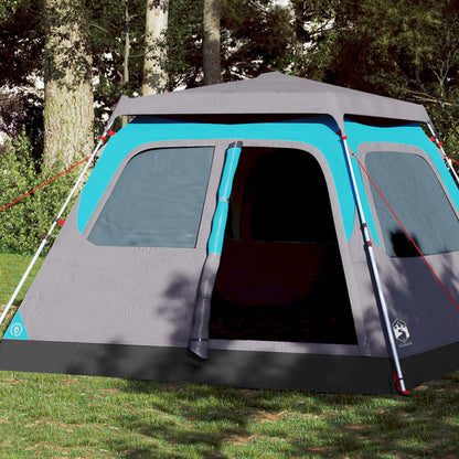 Family Tent Dome 6-Person Blue Quick Release