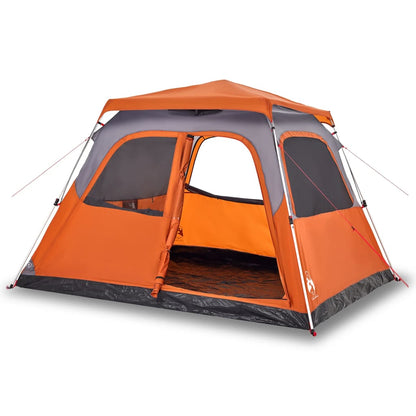 Family Tent Dome 6-Person Grey and Orange Quick Release