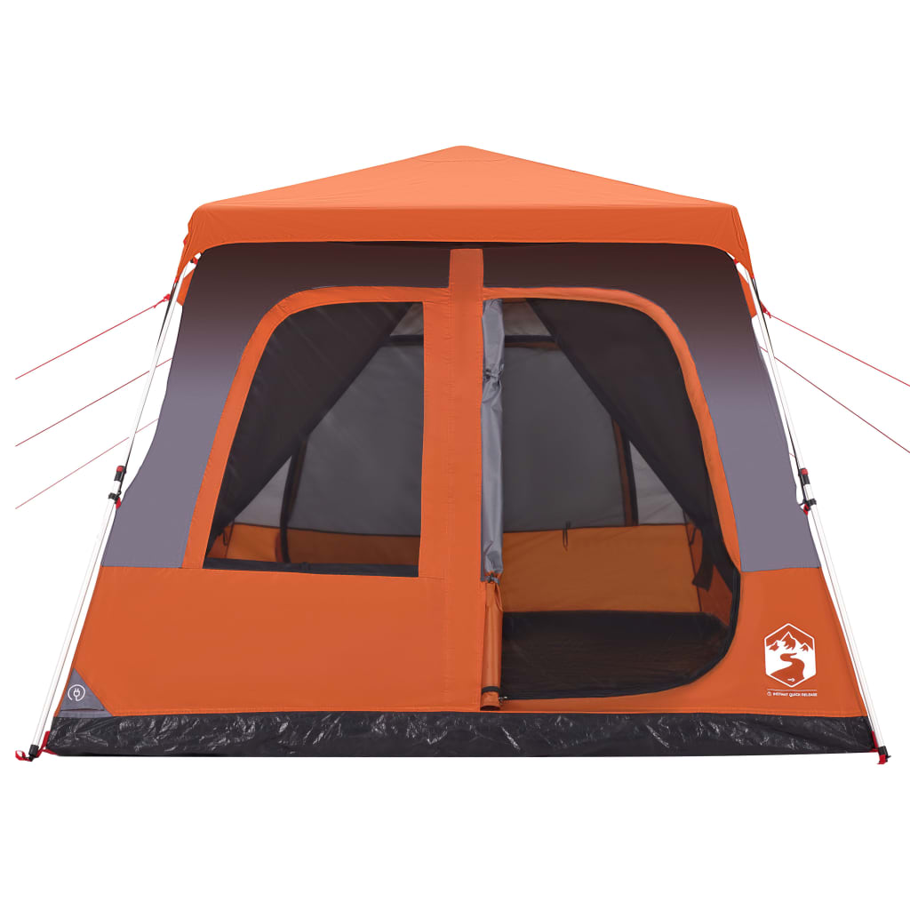 Family Tent Dome 8-Person Grey and Orange Quick Release