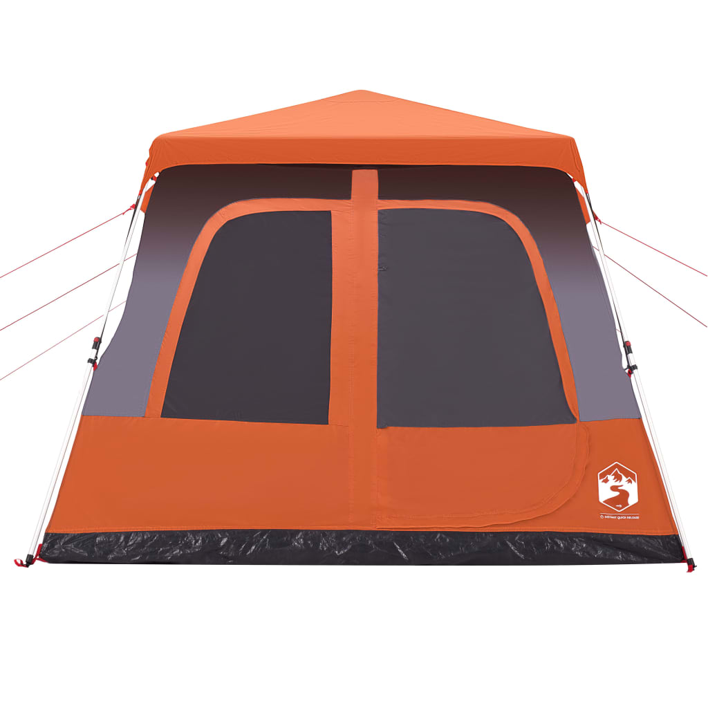 Family Tent Dome 8-Person Grey and Orange Quick Release