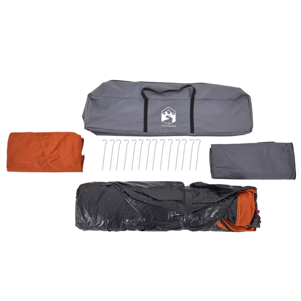 Family Tent Dome 8-Person Grey and Orange Quick Release