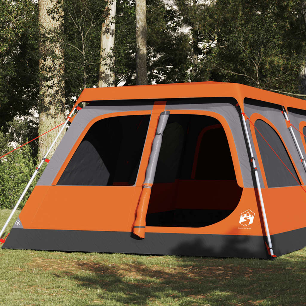 Family Tent Dome 8-Person Grey and Orange Quick Release