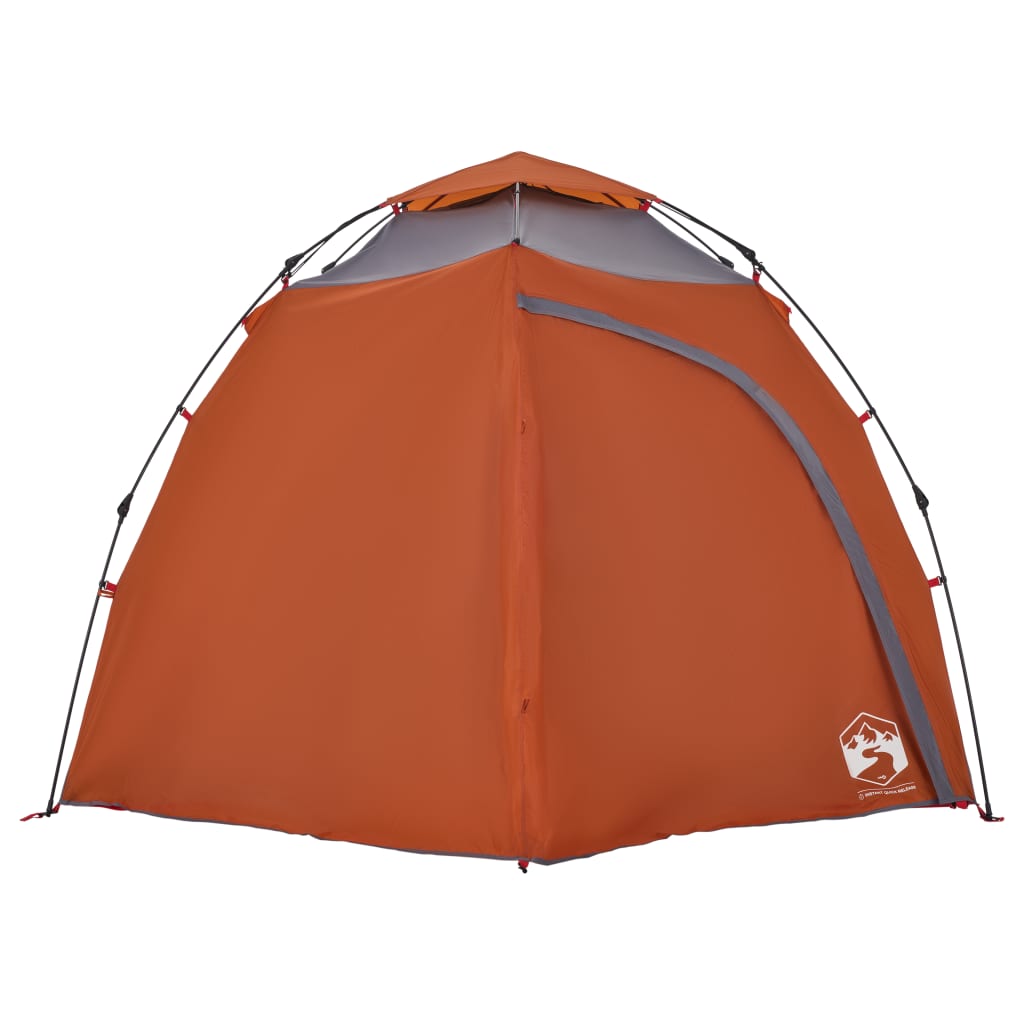 Camping Tent Dome 4-Person Grey and Orange Quick Release