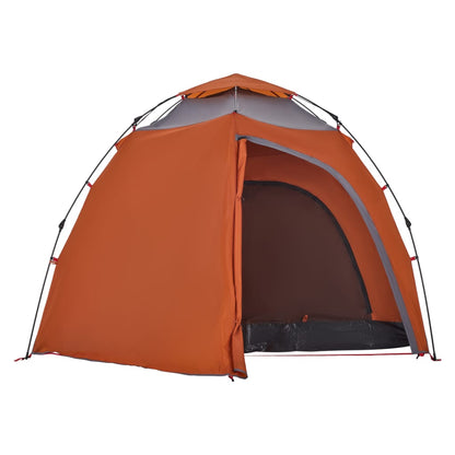 Camping Tent Dome 4-Person Grey and Orange Quick Release