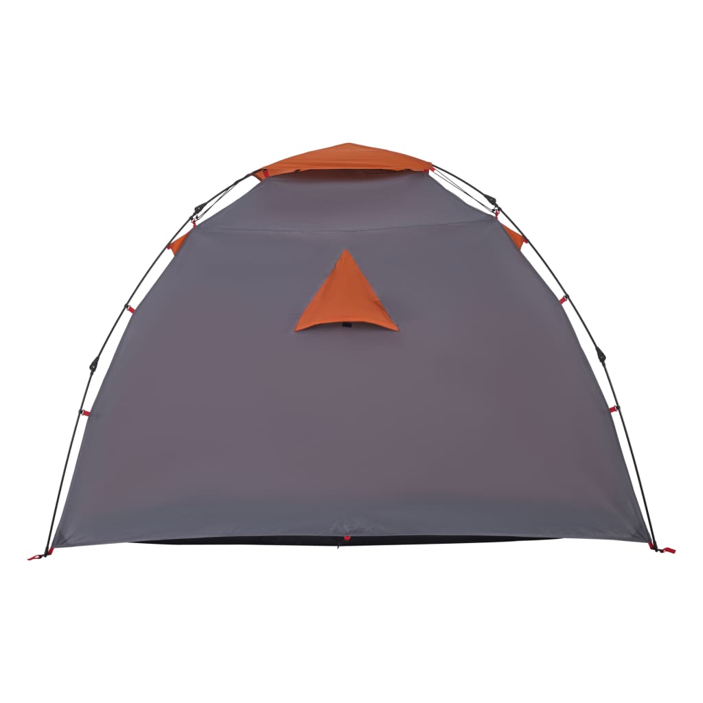 Camping Tent Dome 4-Person Grey and Orange Quick Release