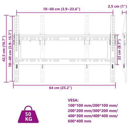 TV Wall Mount for 26-63 Inch Screen Max VESA 600x400 mm 50kg