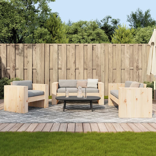 2 Piece Garden Lounge Set Solid Wood Pine