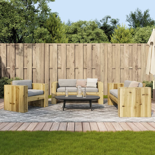 2 Piece Garden Lounge Set Impregnated Wood Pine