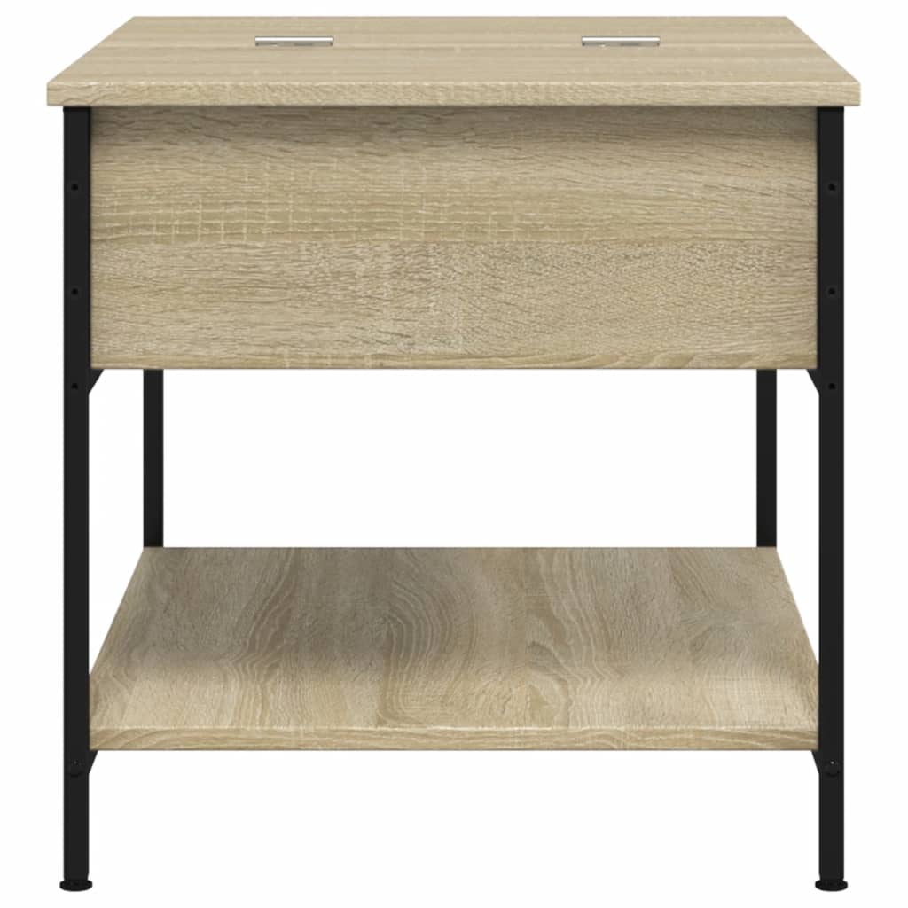 Coffee Table Sonoma Oak 70x50x50 cm Engineered Wood and Metal