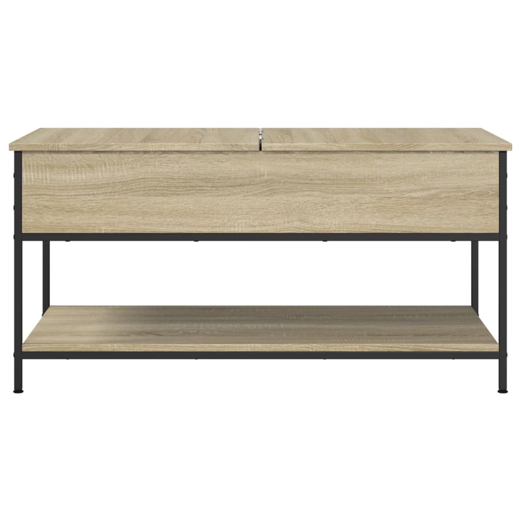 Coffee Table Sonoma Oak 100x50x50 cm Engineered Wood and Metal