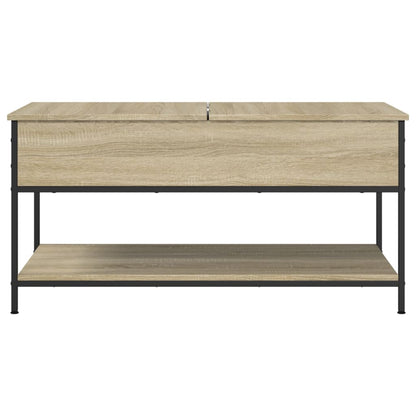 Coffee Table Sonoma Oak 100x50x50 cm Engineered Wood and Metal