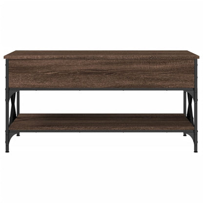 Coffee Table Brown Oak 100x50x50 cm Engineered Wood and Metal