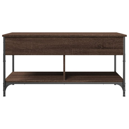 Coffee Table Brown Oak 100x50x50 cm Engineered Wood and Metal